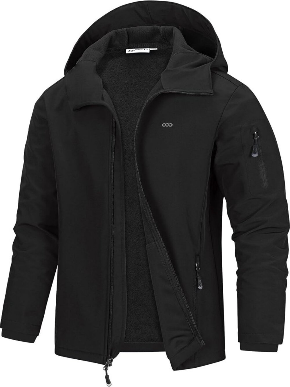 Lightweight Waterproof Men's Hooded Fleece Lined Rain Jacket - 33,000ft